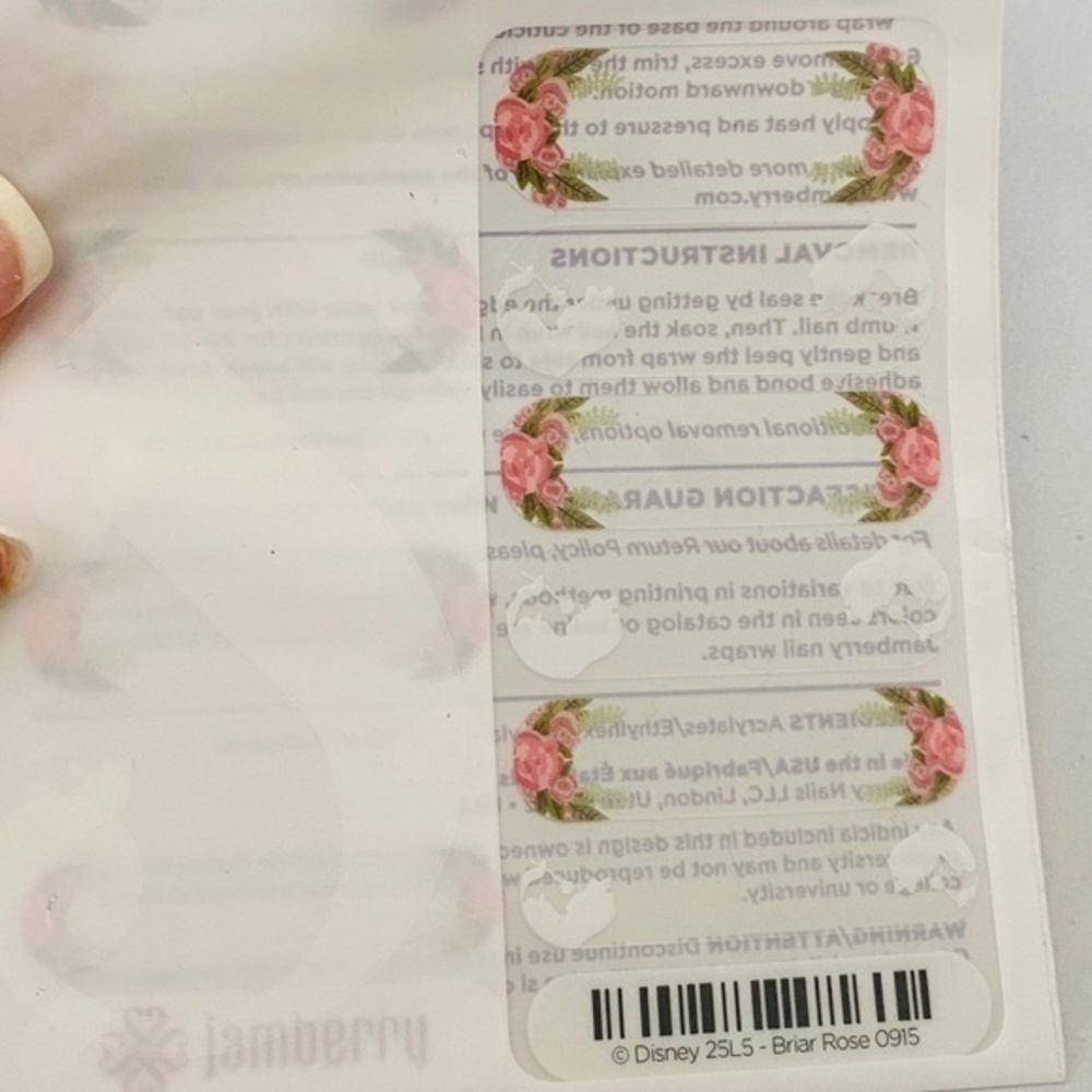 🆕 Jamberry Disney Sleeping Beauty BRIAR ROSE Full Sheet Nail Wraps